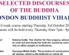 BUDDHISM COURSES 2013 – SELECTED DISCOURSES OF THE BUDDHA