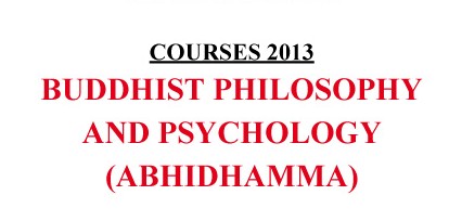 BUDDHIST PHILOSOPHY AND PSYCHOLOGY COURSE