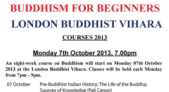 BUDDHISM COURSES 2013 – BUDDHISM FOR BEGINNERS